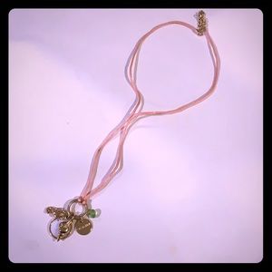 Pink and green summer pendants necklace.